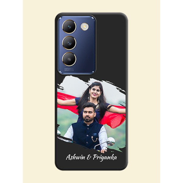 Grunge Brush Strokes - Photo on Space Black Soft Matte Back Cover - Vivo Y200E 5G Grunge Brush Strokes - Photo on Space Black Soft Matte Back Cover - Vivo Y200E 5G