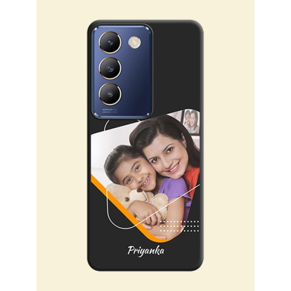 Yellow Triangle - Photo on Space Black Soft Matte Phone Cover - Vivo Y200E 5G Yellow Triangle - Photo on Space Black Soft Matte Phone Cover - Vivo Y200E 5G