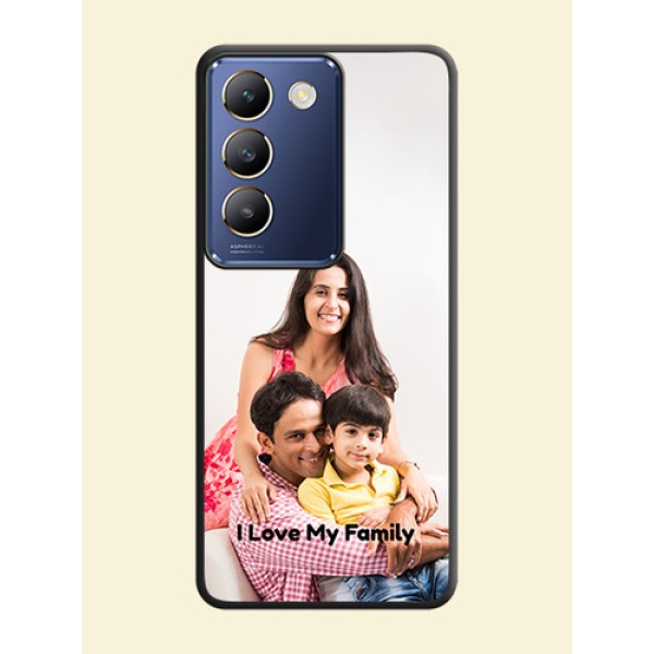 Full Single Pic Upload With Text On Space Black Personalized Soft Matte Phone Covers - Vivo Y200E 5G Full Single Pic Upload With Text On Space Black Personalized Soft Matte Phone Covers - Vivo Y200E 5G