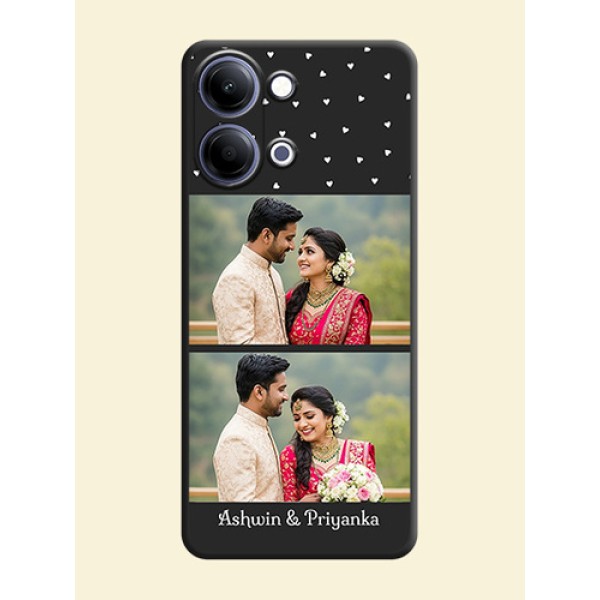 Miniature Love Symbols with Name On Space Black Custom Soft Matte Mobile Back Cover - Vivo Y21 5G Miniature Love Symbols with Name On Space Black Custom Soft Matte Mobile Back Cover - Vivo Y21 5G