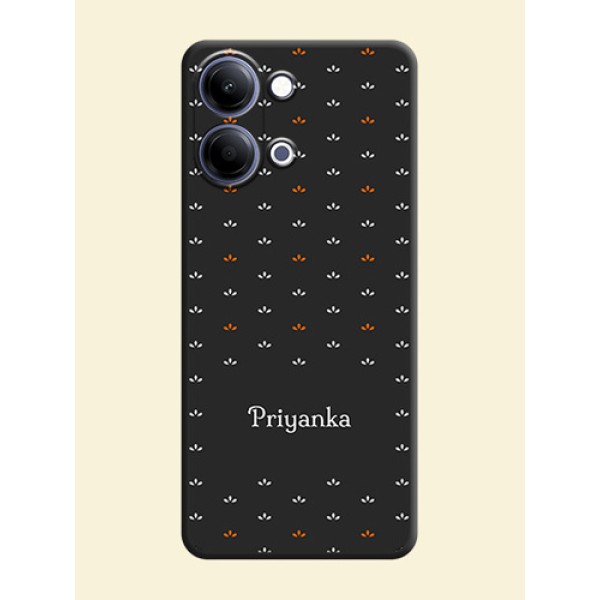 Simple Pattern With Custom Text On Space Black Custom Soft Matte Mobile Back Cover - Vivo Y21 5G Simple Pattern With Custom Text On Space Black Custom Soft Matte Mobile Back Cover - Vivo Y21 5G