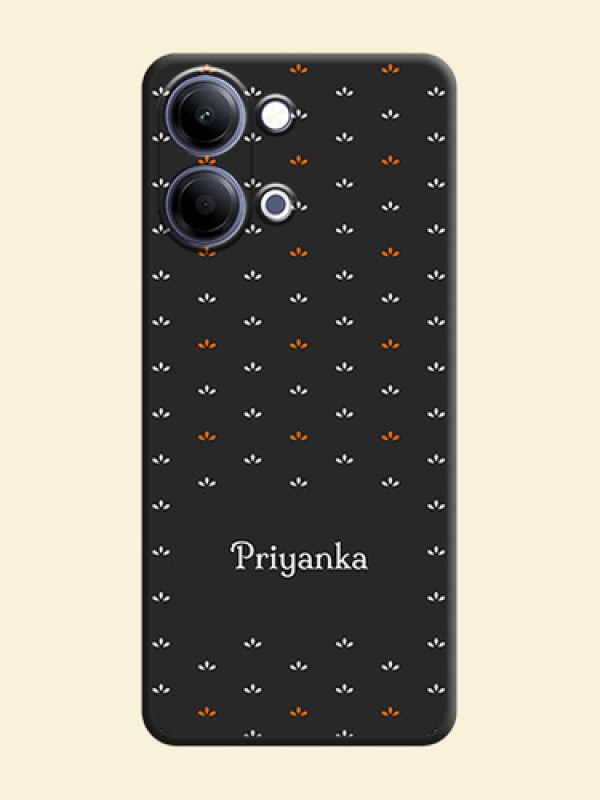 Simple Pattern With Custom Text On Space Black Custom Soft Matte Mobile Back Cover - Vivo Y21 5G