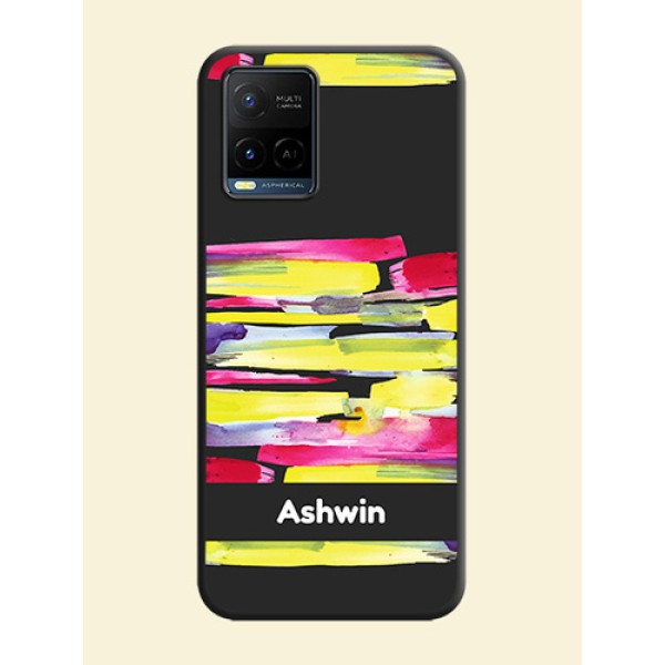 Brush Coloured on Space Black Personalized Soft Matte Phone Covers - Vivo Y21 Brush Coloured on Space Black Personalized Soft Matte Phone Covers - Vivo Y21