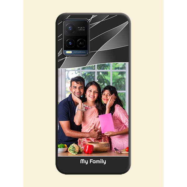 Mixed Wave Lines on Photo on Space Black Soft Matte Mobile Cover - Vivo Y21 Mixed Wave Lines on Photo on Space Black Soft Matte Mobile Cover - Vivo Y21