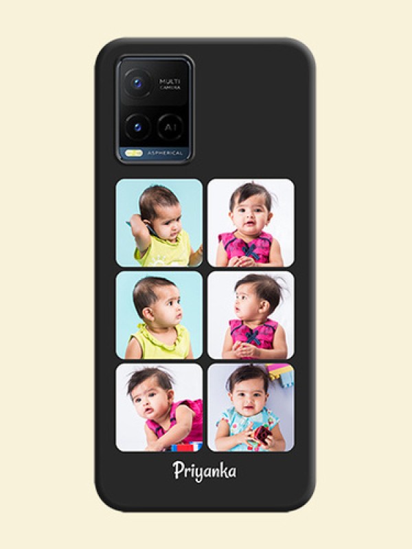 Floral Art with 6 Image Holder on Photo on Space Black Soft Matte Mobile Case - Vivo Y21