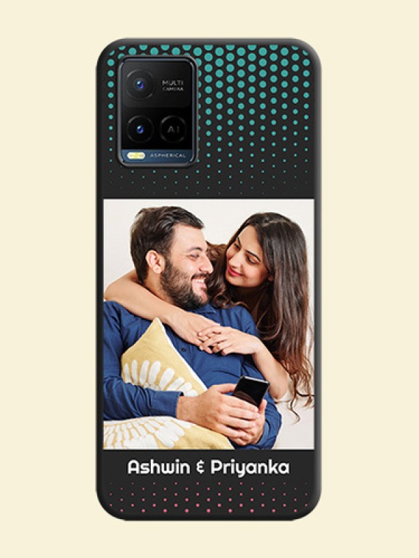Faded Dots with Grunge Photo Frame and Text on Space Black Custom Soft Matte Phone Cases - Vivo Y21