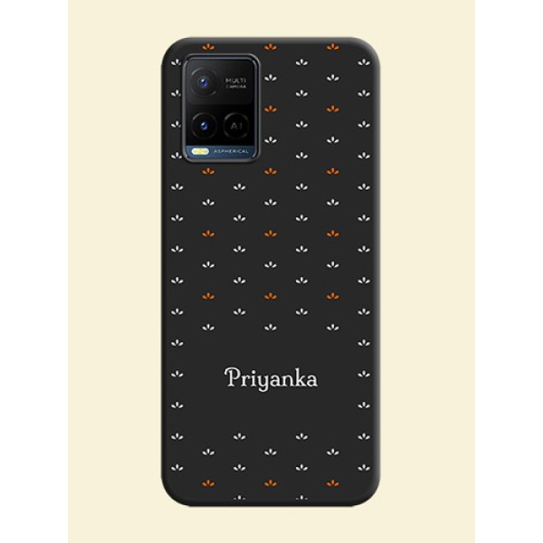 Simple Pattern With Custom Text On Space Black Personalized Soft Matte Phone Covers -Vivo Y21 Simple Pattern With Custom Text On Space Black Personalized Soft Matte Phone Covers -Vivo Y21