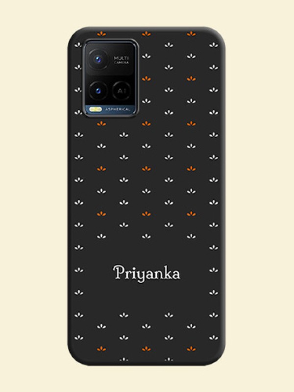 Simple Pattern With Custom Text On Space Black Personalized Soft Matte Phone Covers -Vivo Y21