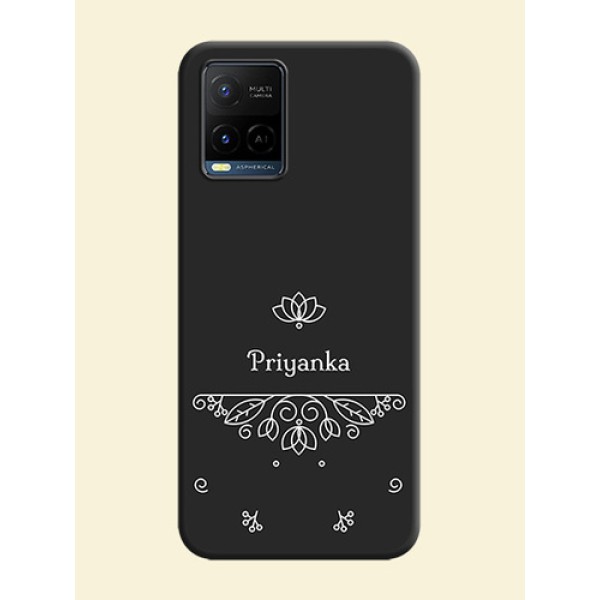 Lotus Garden Custom Text On Space Black Personalized Soft Matte Phone Covers -Vivo Y21 Lotus Garden Custom Text On Space Black Personalized Soft Matte Phone Covers -Vivo Y21