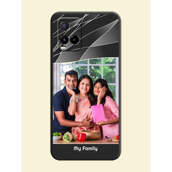 Mixed Wave Lines on Photo on Space Black Soft Matte Mobile Cover - Vivo Y21A Mixed Wave Lines on Photo on Space Black Soft Matte Mobile Cover - Vivo Y21A