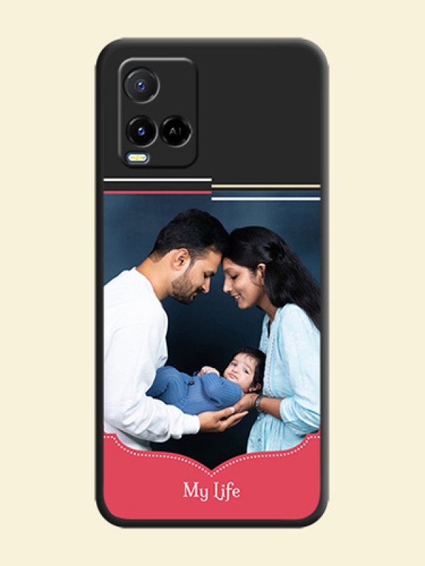 Classic Plain Design with Name on Photo on Space Black Soft Matte Phone Cover - Vivo Y21A