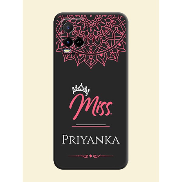 Mrs Name with Floral Design on Space Black Personalized Soft Matte Phone Covers - Vivo Y21A Mrs Name with Floral Design on Space Black Personalized Soft Matte Phone Covers - Vivo Y21A