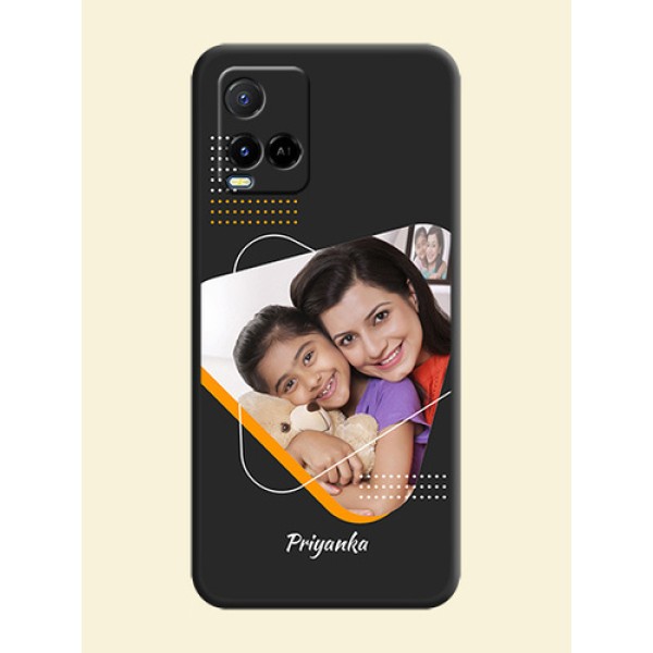 Yellow Triangle on Photo on Space Black Soft Matte Phone Cover - Vivo Y21A Yellow Triangle on Photo on Space Black Soft Matte Phone Cover - Vivo Y21A