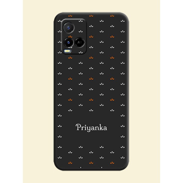 Simple Pattern With Custom Text On Space Black Personalized Soft Matte Phone Covers -Vivo Y21A Simple Pattern With Custom Text On Space Black Personalized Soft Matte Phone Covers -Vivo Y21A