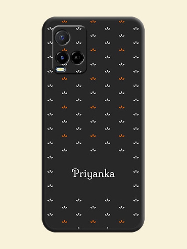 Simple Pattern With Custom Text On Space Black Personalized Soft Matte Phone Covers -Vivo Y21A