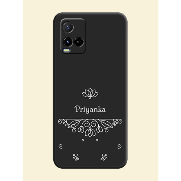 Lotus Garden Custom Text On Space Black Personalized Soft Matte Phone Covers -Vivo Y21A Lotus Garden Custom Text On Space Black Personalized Soft Matte Phone Covers -Vivo Y21A