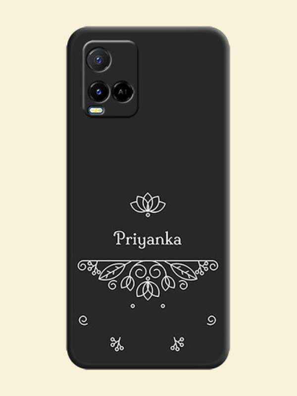Lotus Garden Custom Text On Space Black Personalized Soft Matte Phone Covers -Vivo Y21A