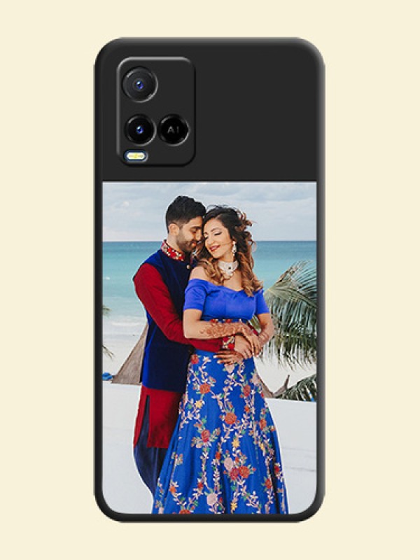 Image Upload With Space Black Color On Custom Soft Matte Mobile Back Cover - Vivo Y21A