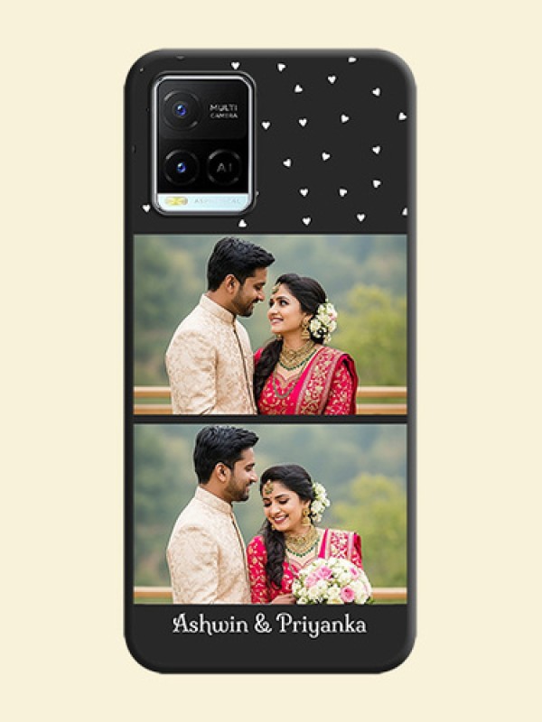 Miniature Love Symbols with Name on Space Black Custom Soft Matte Back Cover - Vivo Y21e