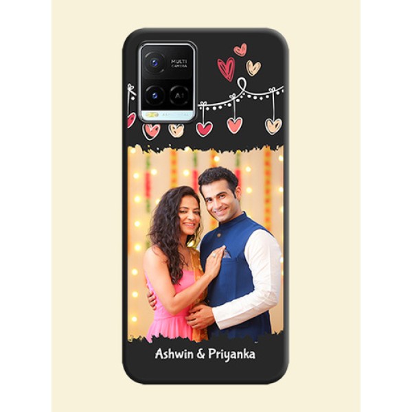 Pink Love Hangings with Name on Space Black Custom Soft Matte Phone Cases - Vivo Y21e Pink Love Hangings with Name on Space Black Custom Soft Matte Phone Cases - Vivo Y21e