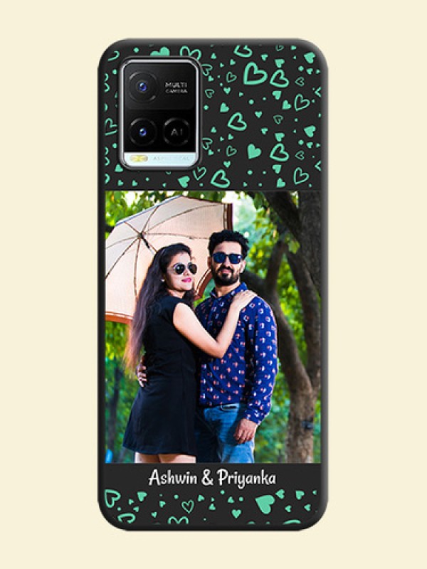 Sea Green Indefinite Love Pattern on Photo on Space Black Soft Matte Mobile Cover - Vivo Y21e