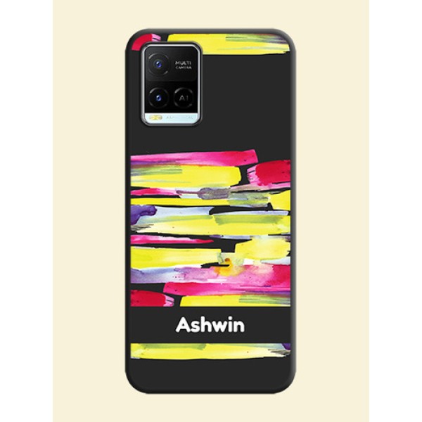 Brush Coloured on Space Black Personalized Soft Matte Phone Covers - Vivo Y21e Brush Coloured on Space Black Personalized Soft Matte Phone Covers - Vivo Y21e