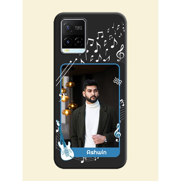 Musical Theme Design with Text on Photo on Space Black Soft Matte Mobile Case - Vivo Y21e Musical Theme Design with Text on Photo on Space Black Soft Matte Mobile Case - Vivo Y21e