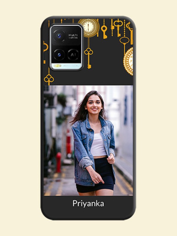 Decorative Design with Text on Space Black Custom Soft Matte Back Cover - Vivo Y21e