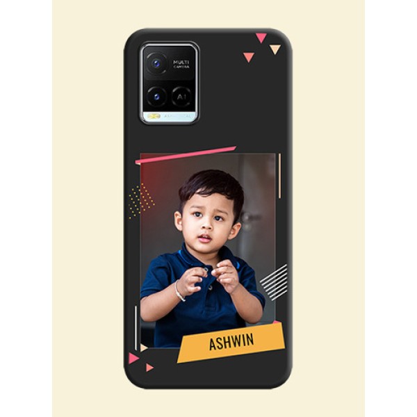 Photo Frame with Triangle Small Dots on Photo on Space Black Soft Matte Back Cover - Vivo Y21e Photo Frame with Triangle Small Dots on Photo on Space Black Soft Matte Back Cover - Vivo Y21e