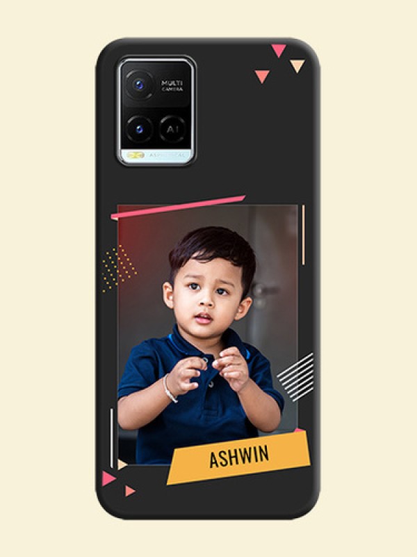Photo Frame with Triangle Small Dots on Photo on Space Black Soft Matte Back Cover - Vivo Y21e