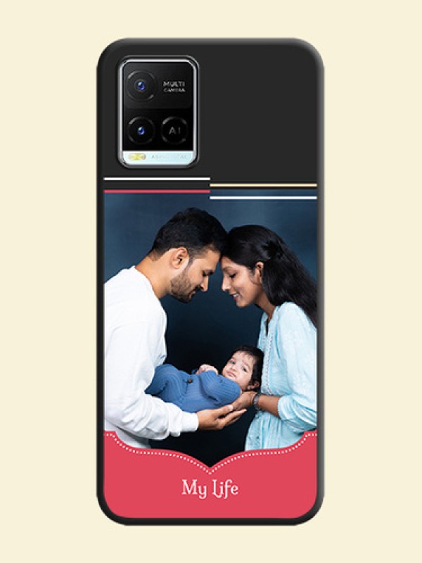 Classic Plain Design with Name on Photo on Space Black Soft Matte Phone Cover - Vivo Y21e
