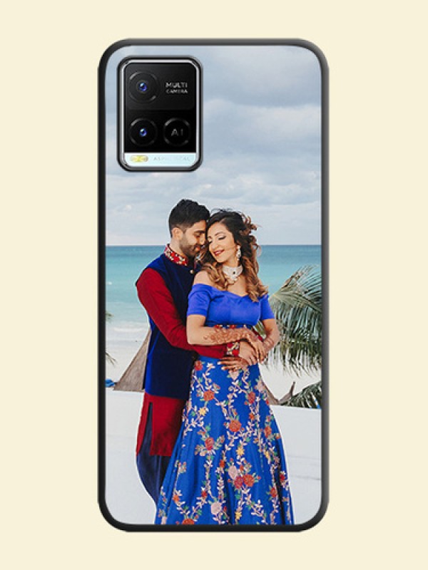 Full Single Pic Upload On Space Black Personalized Soft Matte Phone Covers -Vivo Y21E