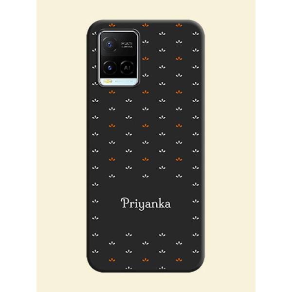 Simple Pattern With Custom Text On Space Black Personalized Soft Matte Phone Covers -Vivo Y21E Simple Pattern With Custom Text On Space Black Personalized Soft Matte Phone Covers -Vivo Y21E