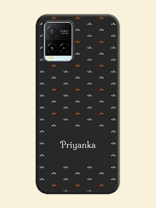 Simple Pattern With Custom Text On Space Black Personalized Soft Matte Phone Covers -Vivo Y21E