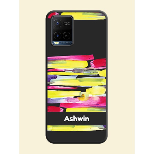 Brush Coloured on Space Black Personalized Soft Matte Phone Covers - Vivo Y21G Brush Coloured on Space Black Personalized Soft Matte Phone Covers - Vivo Y21G