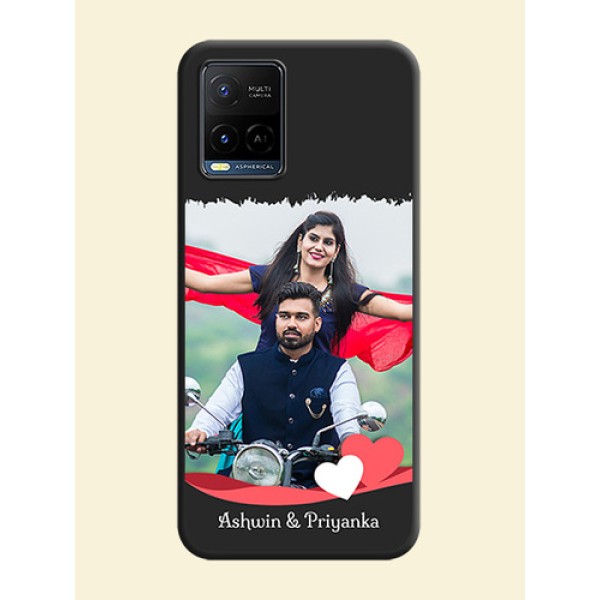 Pin Color Love Shaped Ribbon Design with Text on Space Black Custom Soft Matte Phone Back Cover - Vivo Y21G Pin Color Love Shaped Ribbon Design with Text on Space Black Custom Soft Matte Phone Back Cover - Vivo Y21G