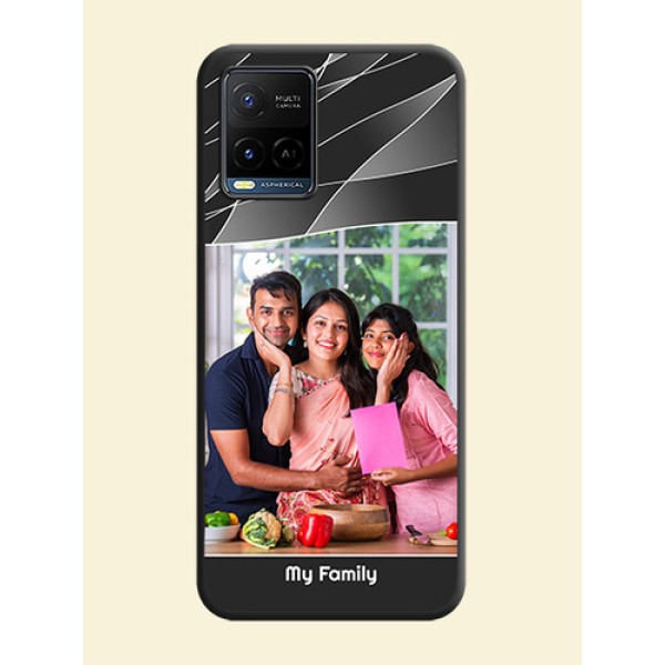 Mixed Wave Lines on Photo on Space Black Soft Matte Mobile Cover - Vivo Y21G Mixed Wave Lines on Photo on Space Black Soft Matte Mobile Cover - Vivo Y21G