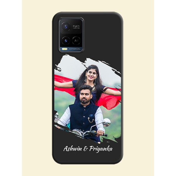 Grunge Brush Strokes on Photo on Space Black Soft Matte Back Cover - Vivo Y21G Grunge Brush Strokes on Photo on Space Black Soft Matte Back Cover - Vivo Y21G