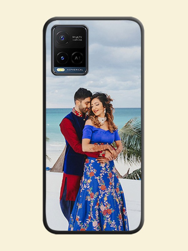 Full Single Pic Upload On Space Black Personalized Soft Matte Phone Covers -Vivo Y21G