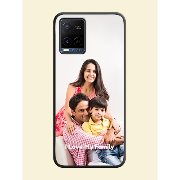 Full Single Pic Upload With Text On Space Black Personalized Soft Matte Phone Covers -Vivo Y21G Full Single Pic Upload With Text On Space Black Personalized Soft Matte Phone Covers -Vivo Y21G