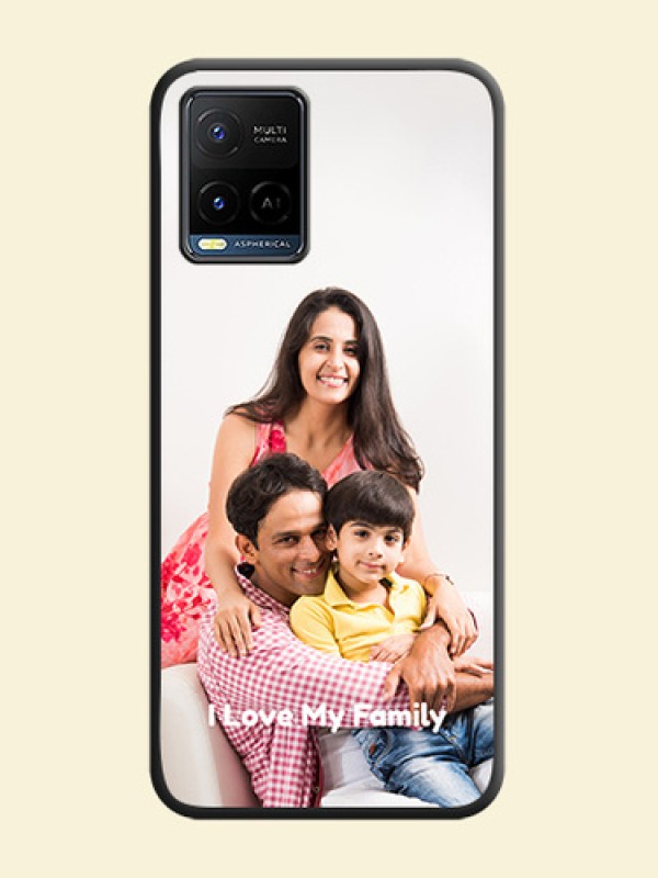 Full Single Pic Upload With Text On Space Black Personalized Soft Matte Phone Covers -Vivo Y21G