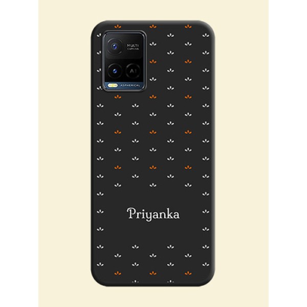 Simple Pattern With Custom Text On Space Black Personalized Soft Matte Phone Covers -Vivo Y21G Simple Pattern With Custom Text On Space Black Personalized Soft Matte Phone Covers -Vivo Y21G