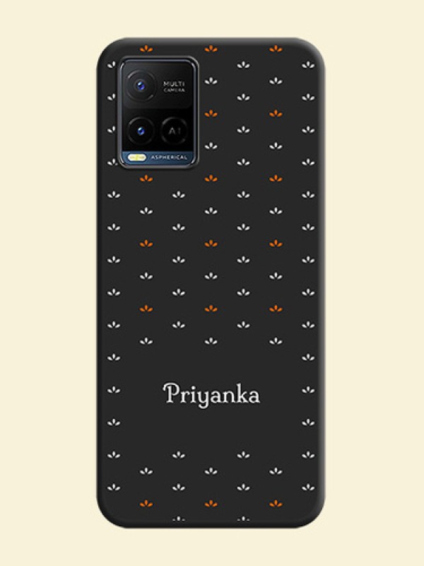 Simple Pattern With Custom Text On Space Black Personalized Soft Matte Phone Covers -Vivo Y21G