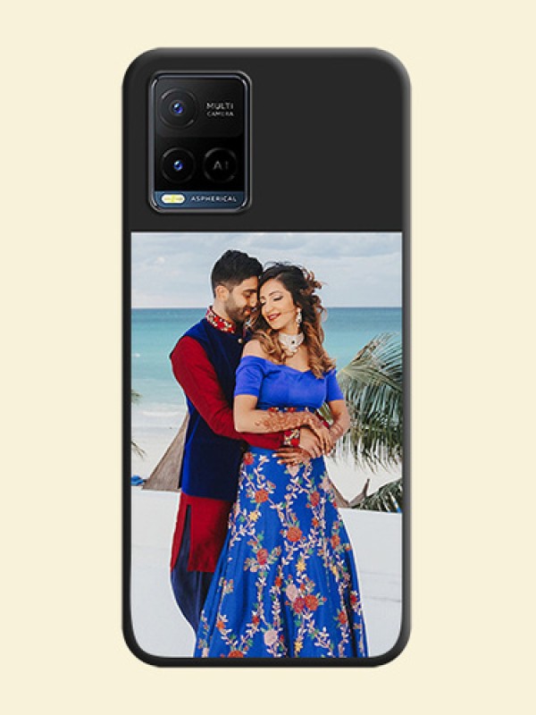 Image Upload With Space Black Color On Custom Soft Matte Mobile Back Cover - Vivo Y21G