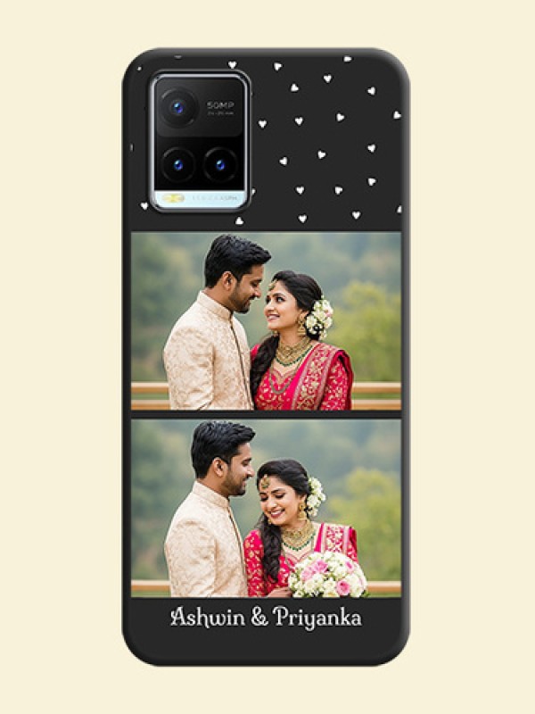Miniature Love Symbols with Name on Space Black Custom Soft Matte Back Cover - Vivo Y21T