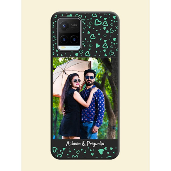 Sea Green Indefinite Love Pattern on Photo on Space Black Soft Matte Mobile Cover - Vivo Y21T Sea Green Indefinite Love Pattern on Photo on Space Black Soft Matte Mobile Cover - Vivo Y21T