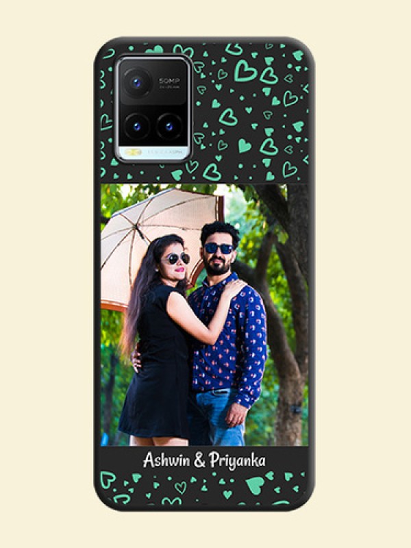 Sea Green Indefinite Love Pattern on Photo on Space Black Soft Matte Mobile Cover - Vivo Y21T