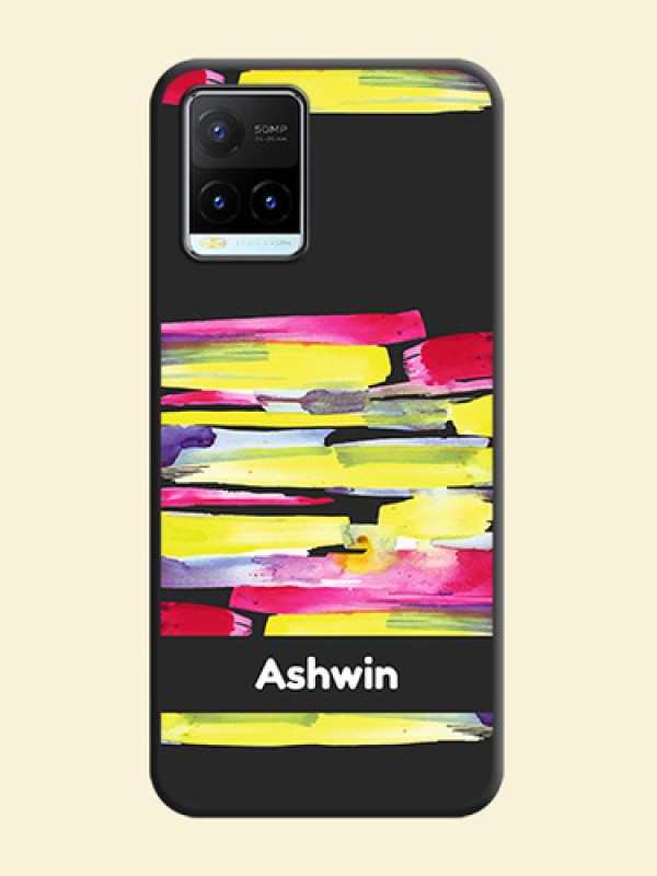 Brush Coloured on Space Black Personalized Soft Matte Phone Covers - Vivo Y21T