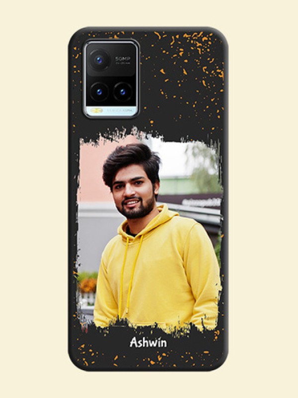 Spray Free Design on Photo on Space Black Soft Matte Phone Cover - Vivo Y21T