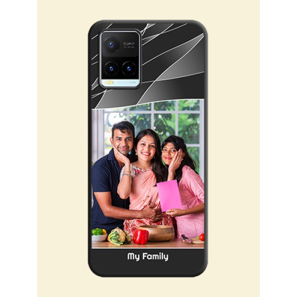 Mixed Wave Lines on Photo on Space Black Soft Matte Mobile Cover - Vivo Y21T Mixed Wave Lines on Photo on Space Black Soft Matte Mobile Cover - Vivo Y21T